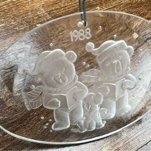 Christmas Treasures Collectors Ornament Lantern 1988 Clear Acrylic Bears Season